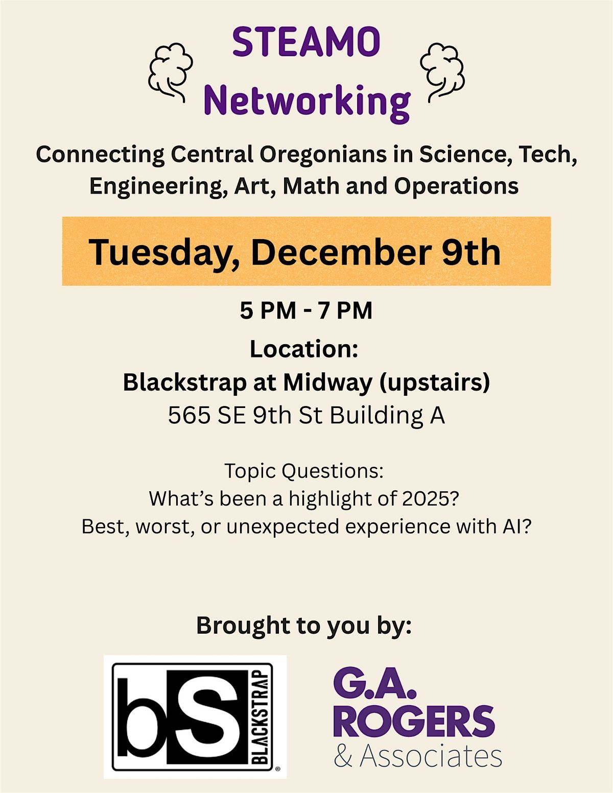 STEAMO - December 2025 | Event in Bend | AllEvents