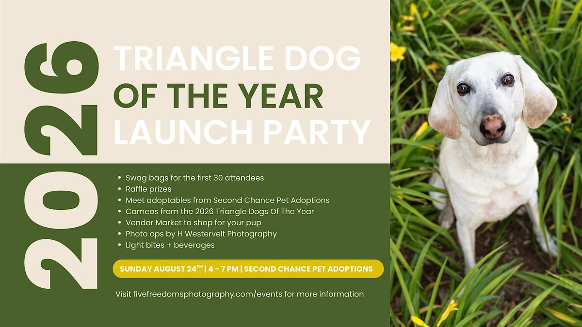 2026 Triangle Dog Of The Year Calendar Reveal Party, 24 August | Event in Raleigh | AllEvents