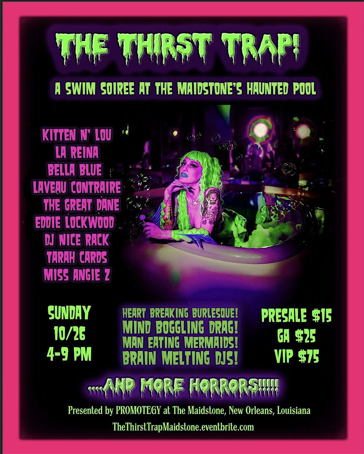 The Thirst Trap!  A Haunted Swim Soiree and Monster Mash!, 26 October | Event in New Orleans | AllEvents