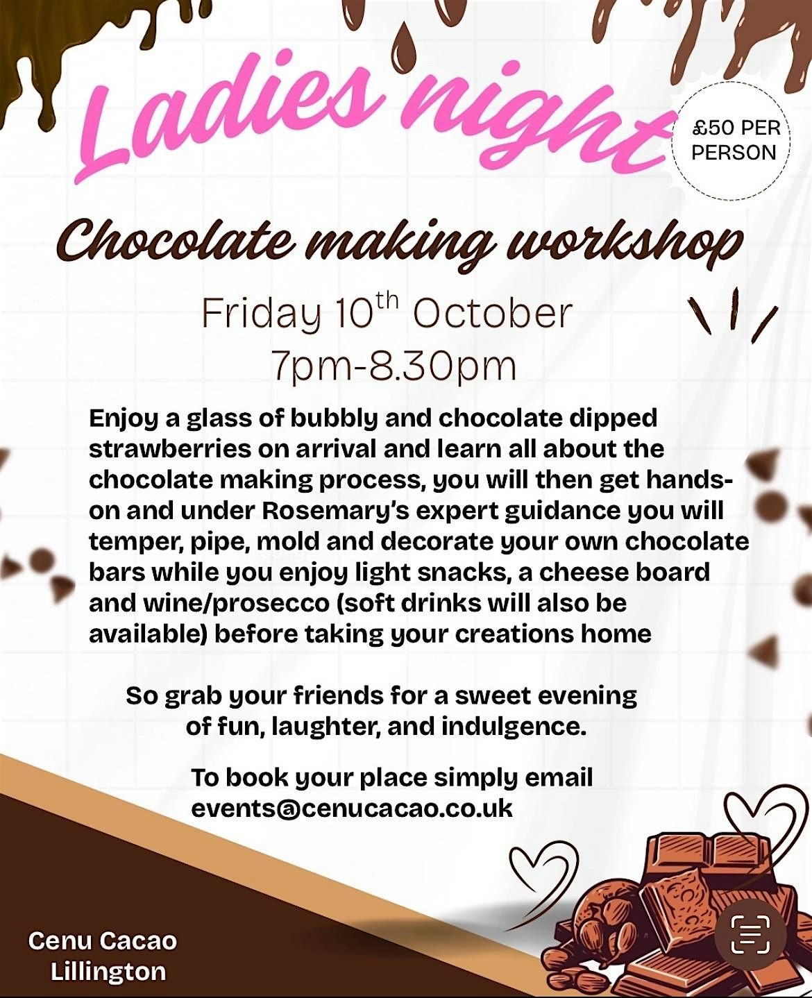 Ladies night Chocolate making workshop | Event in Royal Leamington Spa | AllEvents