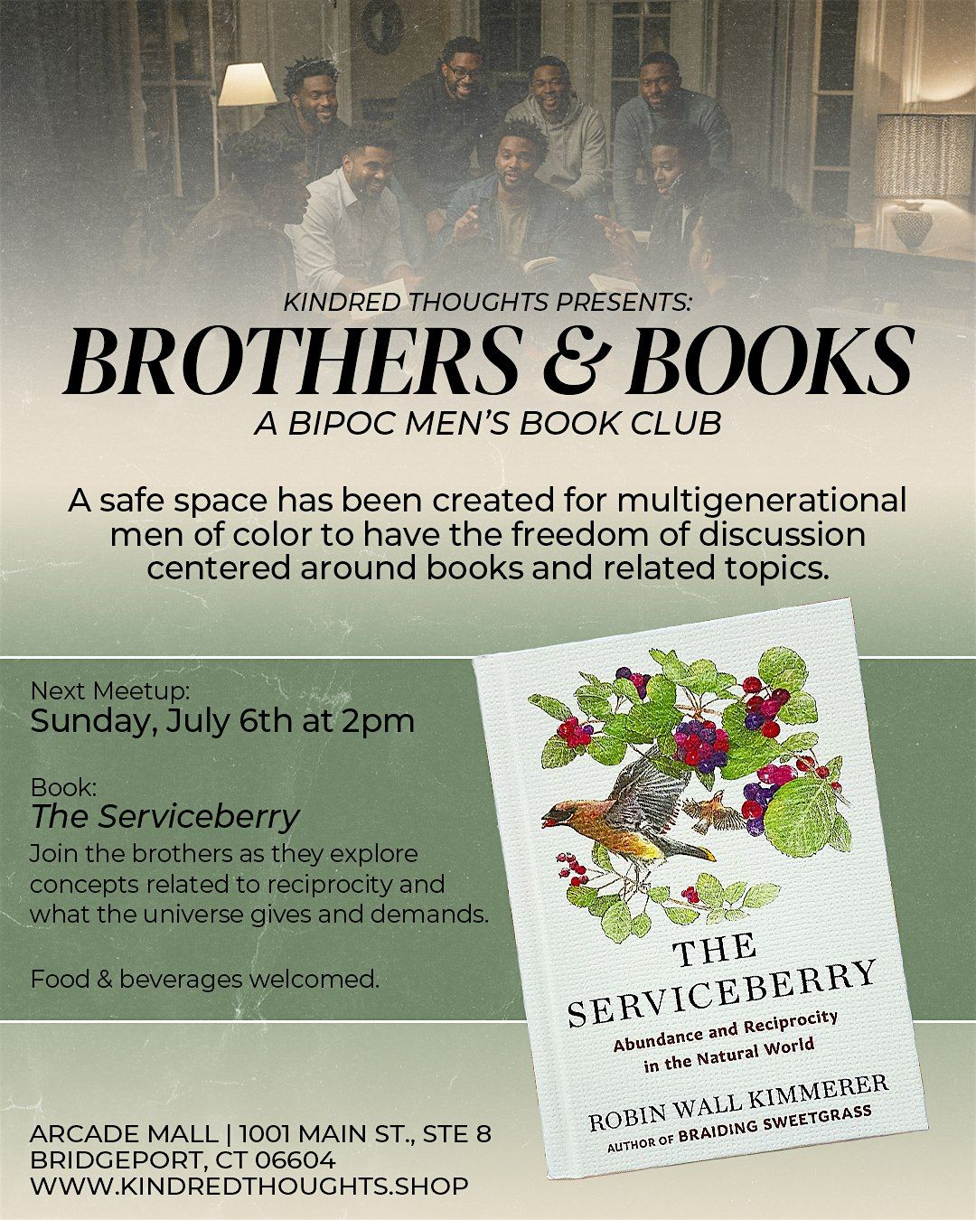 Brothers & Books Discusses: The Serviceberry, 6 July | Event in Bridgeport | AllEvents