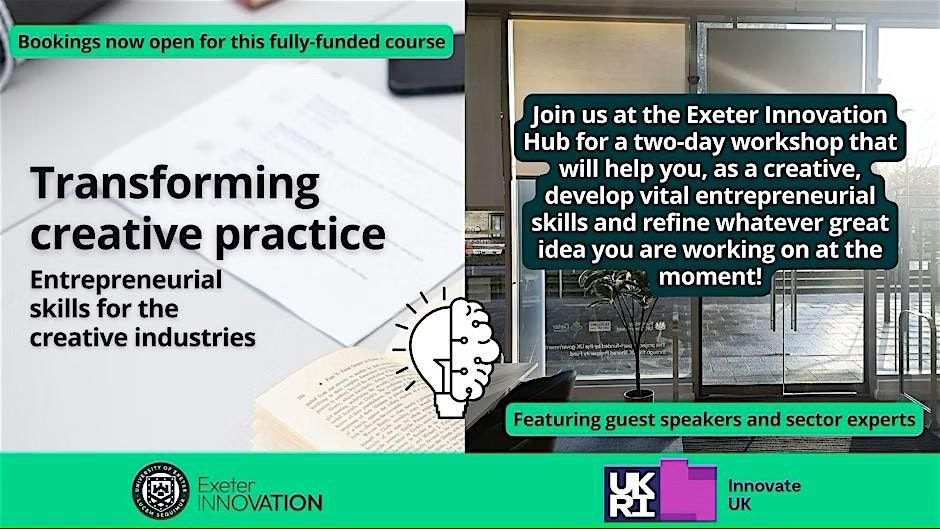 Transforming creative practice: Entrepreneurial skills workshop, 9 May | Event in Exeter | AllEvents