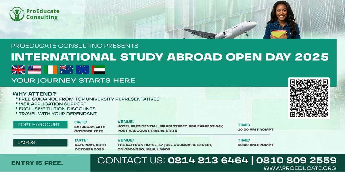 STUDY ABROAD OPEN DAY, 18 October | Event in Ikeja | AllEvents