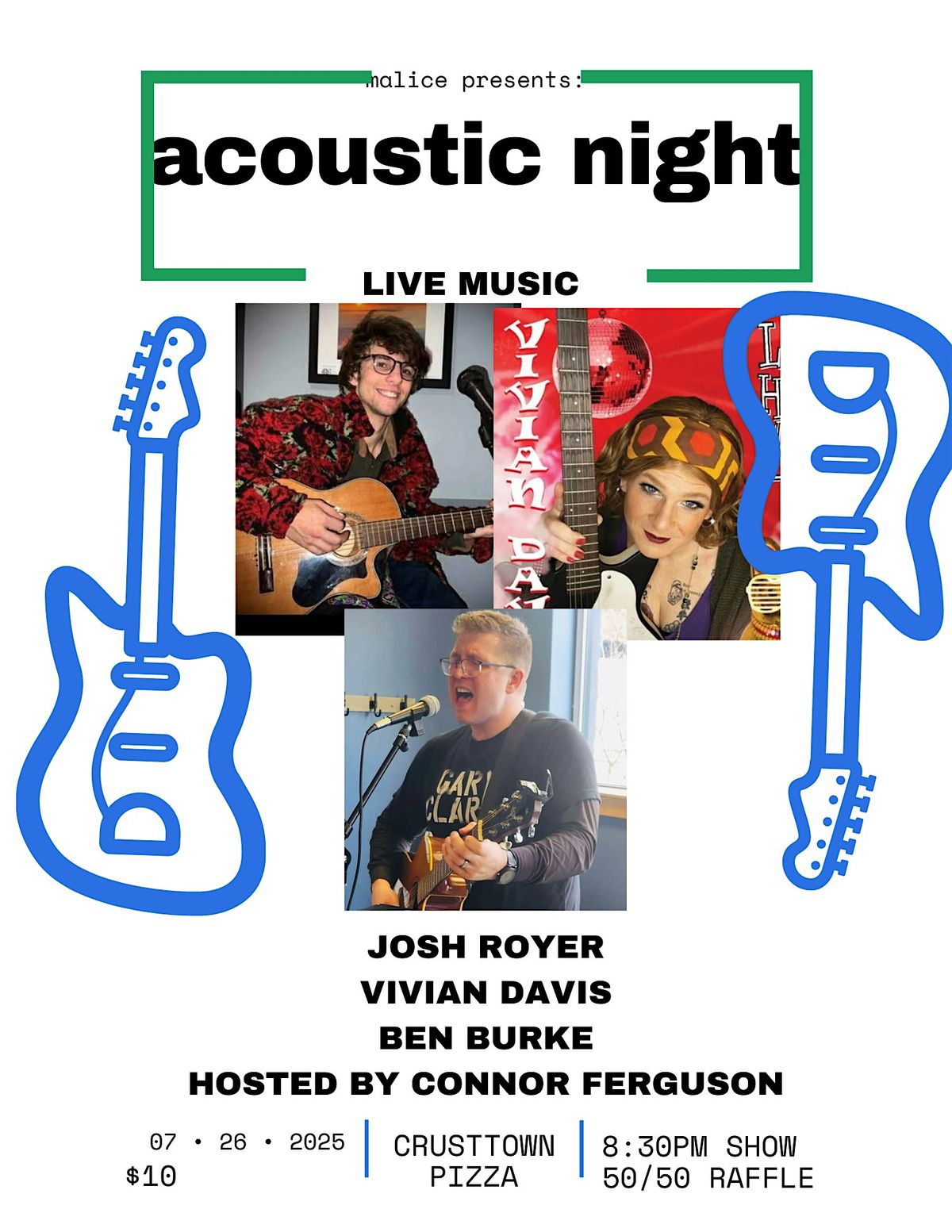 Acoustic music at Crusttown, with Josh Royer, Vivian Davis, and Ben Burke, 26 July | Event in Haverhill | AllEvents