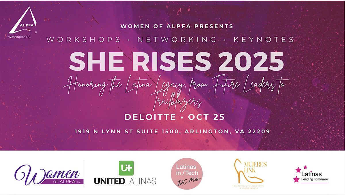 She Rises 2: Honoring the Latina Legacy, from Future Leaders to Trailblazers, 25 October | Event in Rosslyn