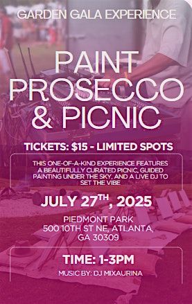 Paint, Prosecco & Picnic, 27 July | Event in Atlanta | AllEvents