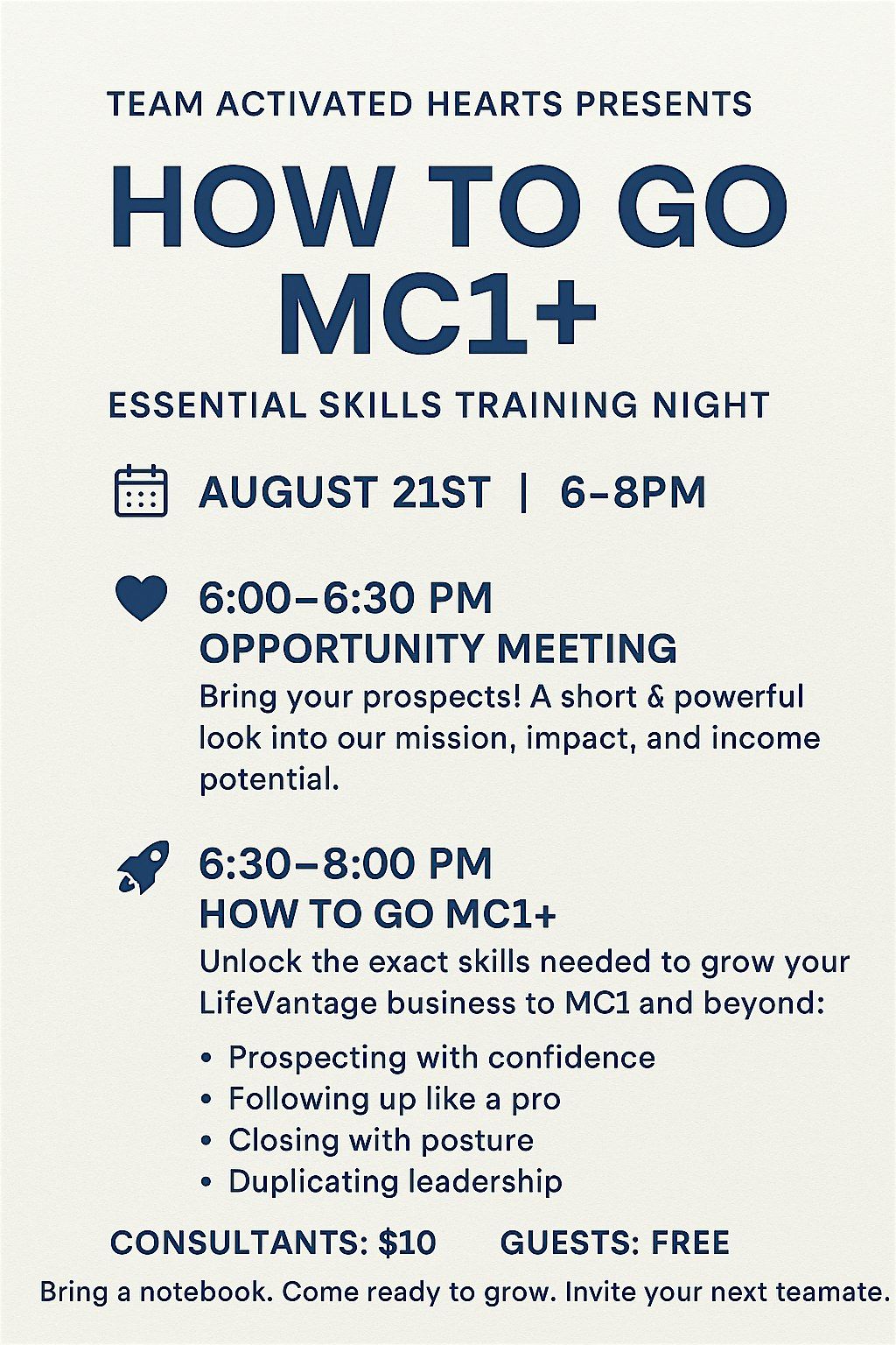Meet LifeVantage & MC1 Skills Training, 21 August | Event in New Whiteland | AllEvents