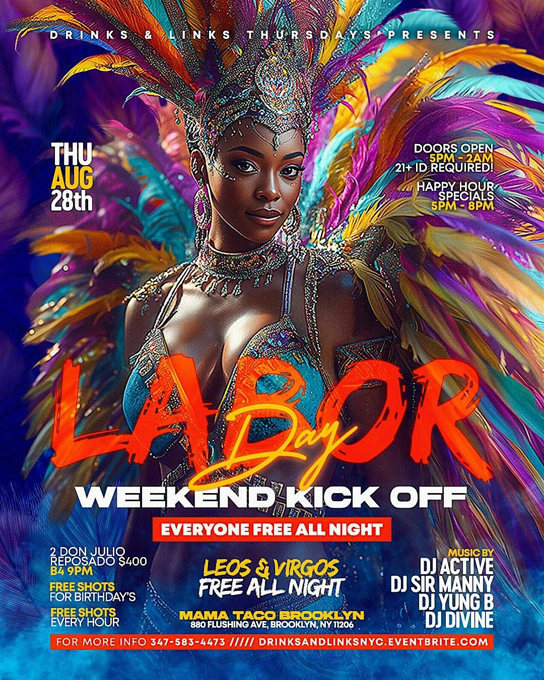 Virgo Takeover Thursday Sept. 18th At Mama Taco Bk Everyone Free All Night, 18 September | Event in Brooklyn
