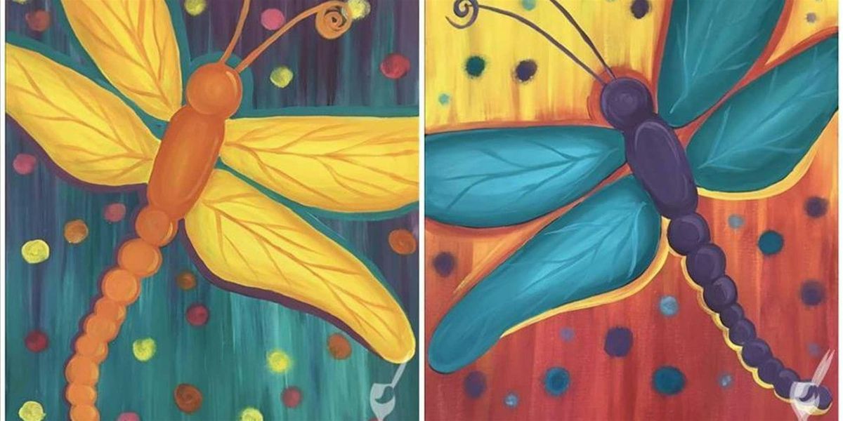 Dragonflies in Vibrant Colors - Paint and Sip by Classpop!™ | Event in Houston | AllEvents