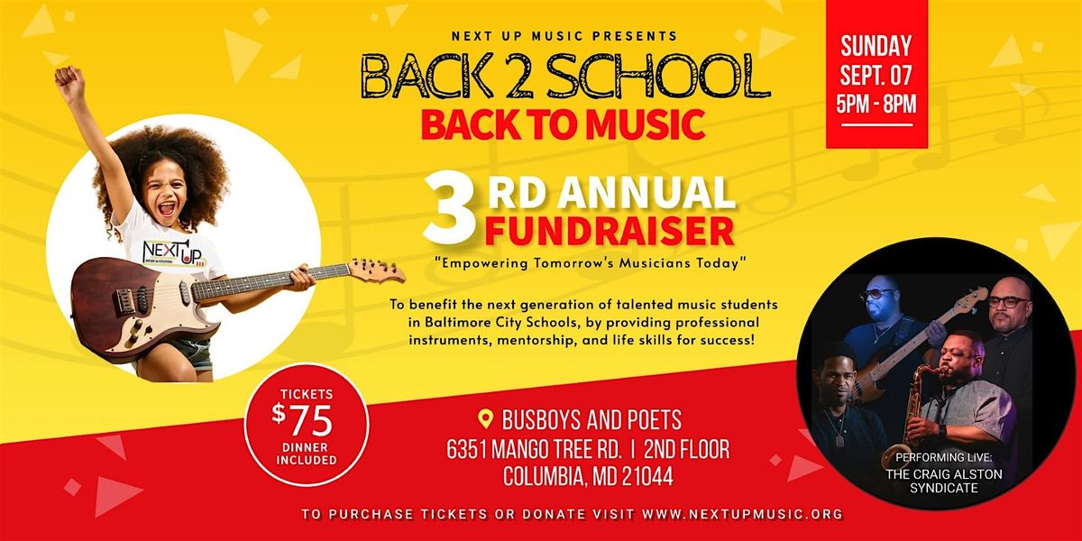 Next Up Music & Culture Annual Fundraiser and Dinner, 7 September | Event in Columbia | AllEvents