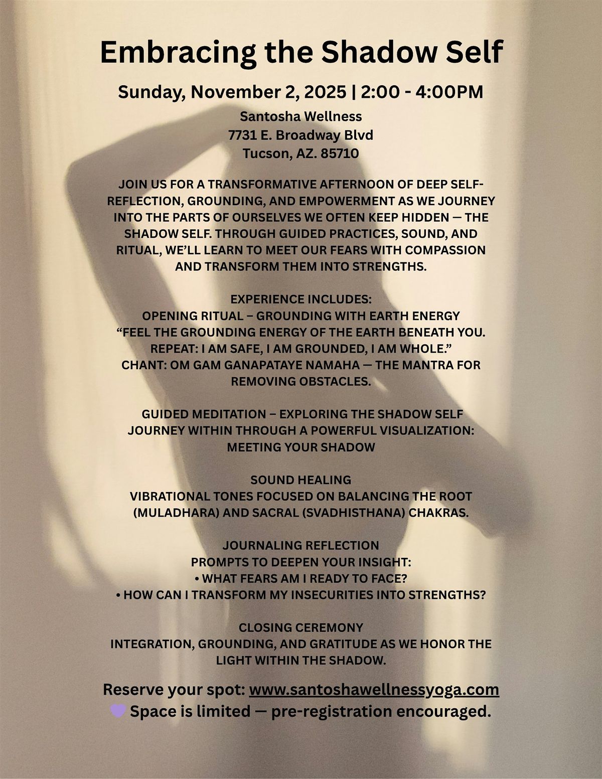 Embracing the Shadow Self, 2 November | Event in Tucson | AllEvents