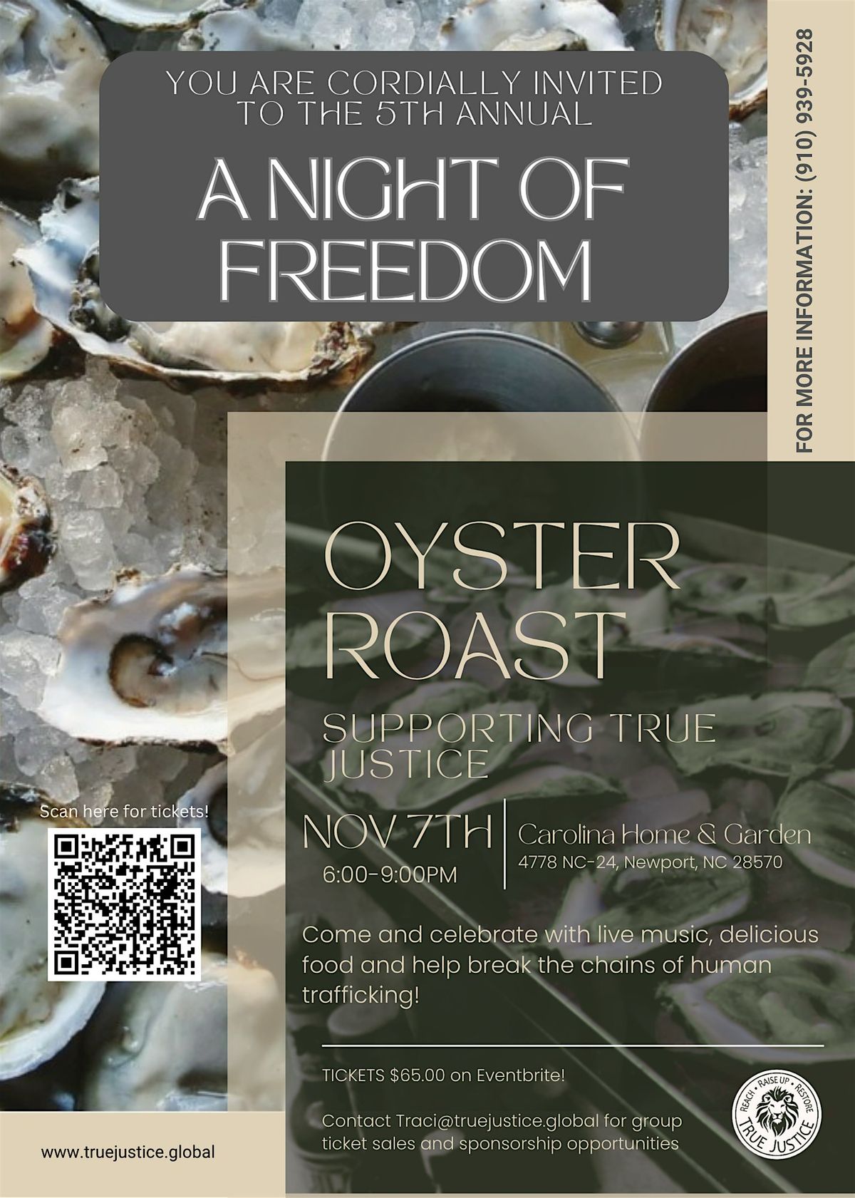 5th Annual Oyster Roast: A Night of Freedom, 7 November | Event in Newport | AllEvents