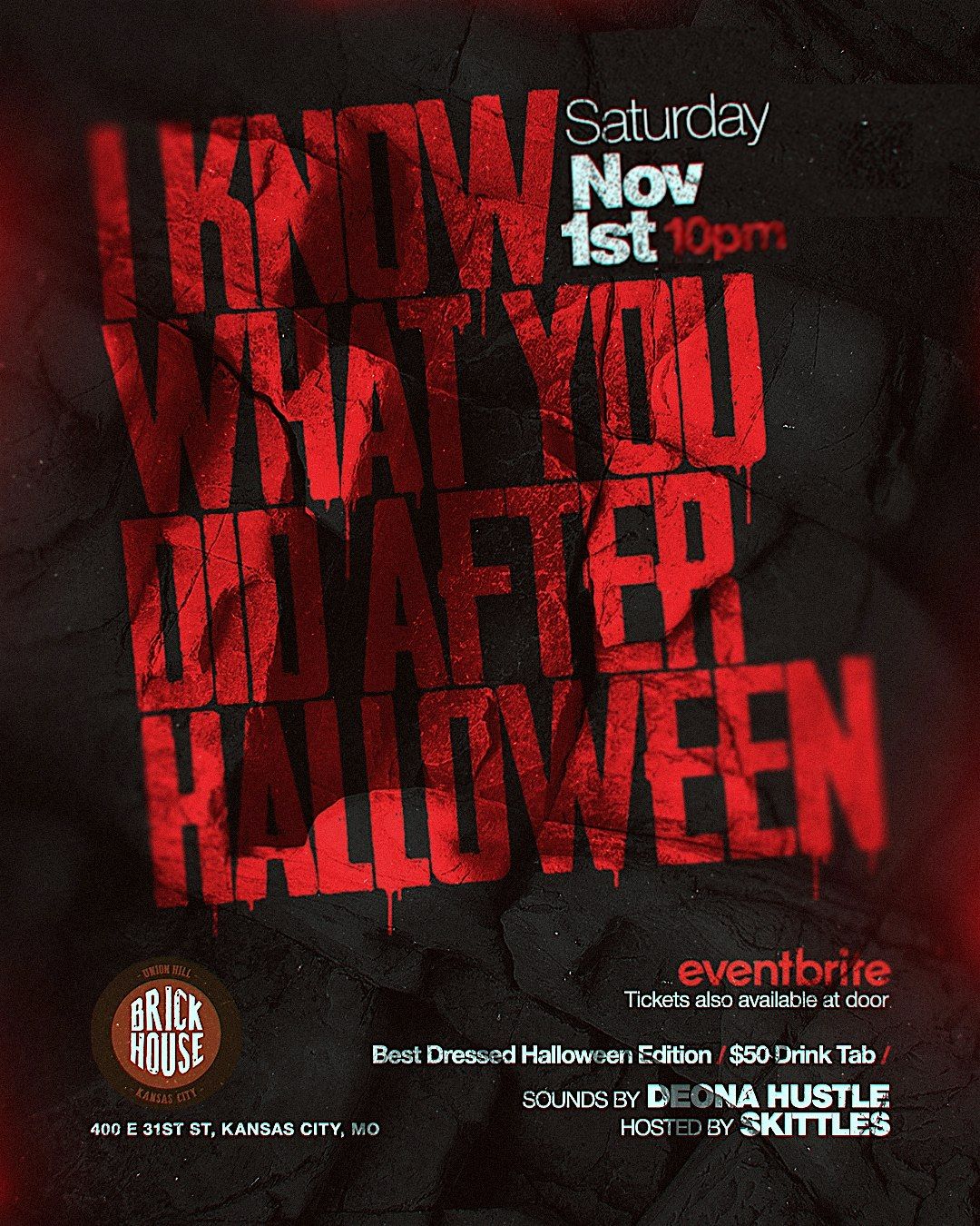 I Know What You Did After Halloween, 1 November | Event in Kansas City | AllEvents