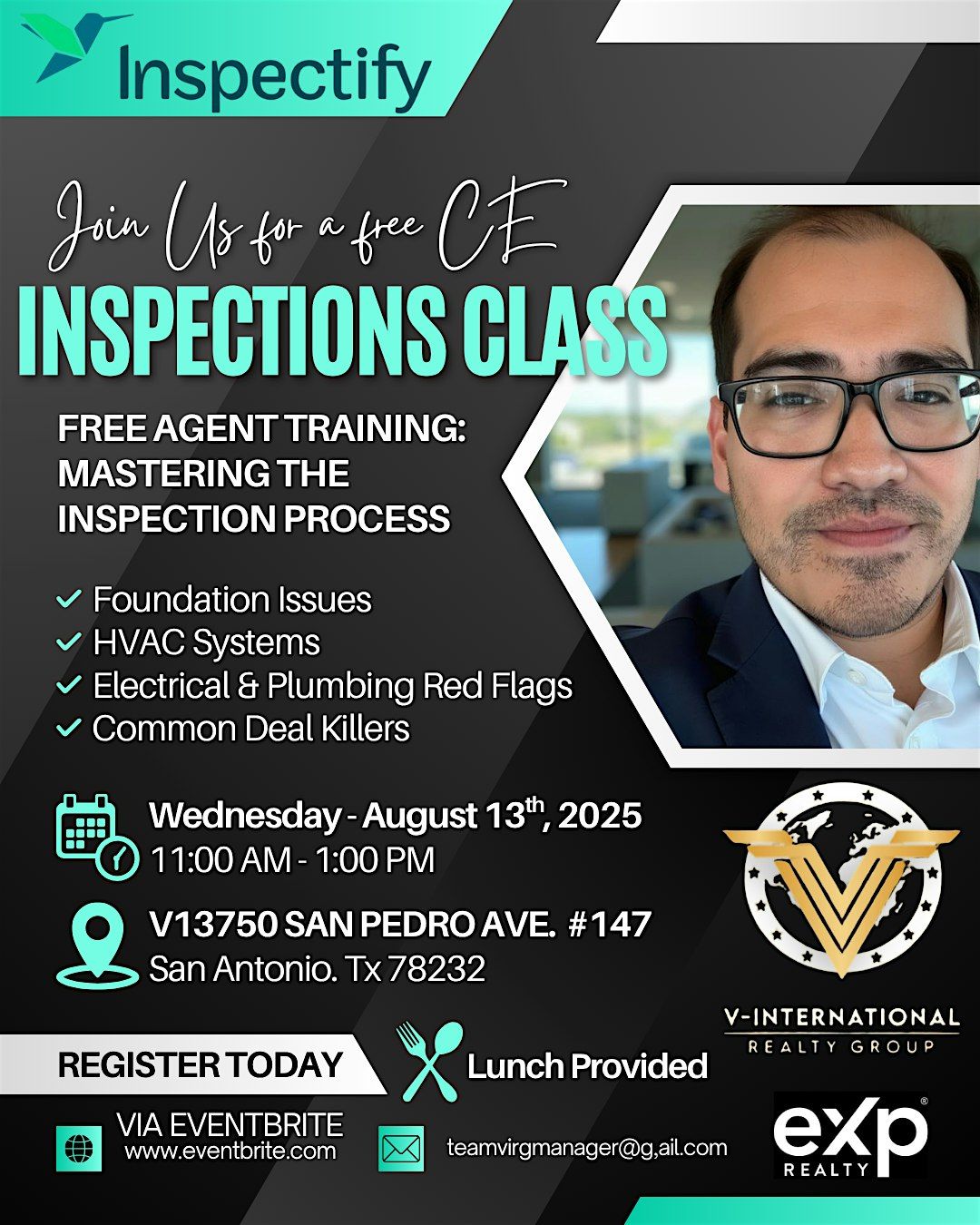 Joins Us for a Free CE Credit: Inspections Class, 13 August | Event in San Antonio | AllEvents