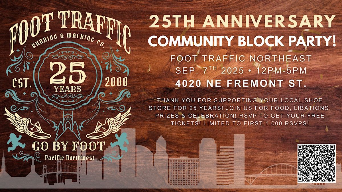 Foot Traffic 25th Anniversary Community Block Party!, 14 September | Event in Portland | AllEvents