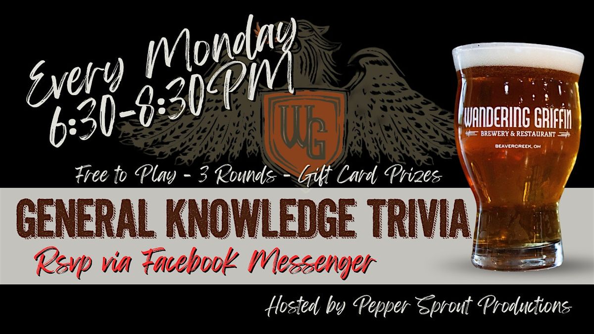 Think & Drink: General Knowledge Trivia- Wandering Griffin | Event in Beavercreek | AllEvents