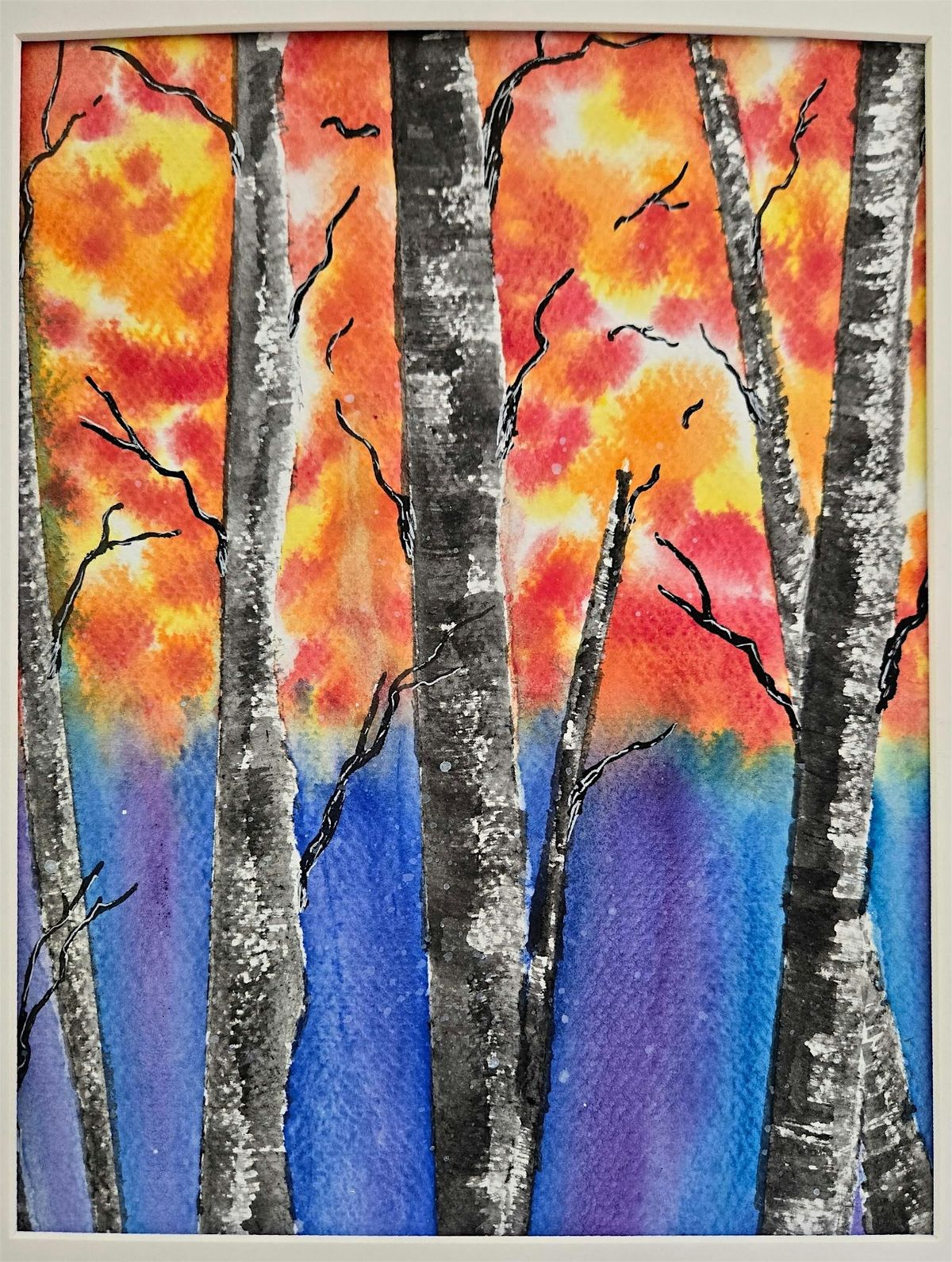Watercolor & Mixed Media Birch Tree Painting Class, 18 October | Event in Ormond Beach | AllEvents