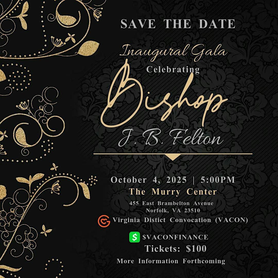 Inaugural Banquet For Bishop JB Felton, 4 October | Event in Norfolk | AllEvents