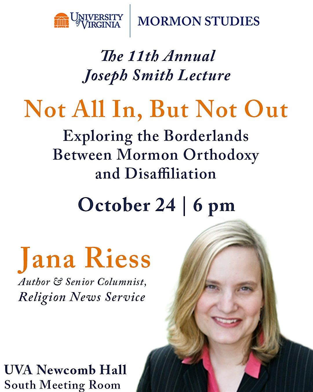 2025 Joseph Smith Lecture | Jana Riess, 24 October | Event in Charlottesville | AllEvents