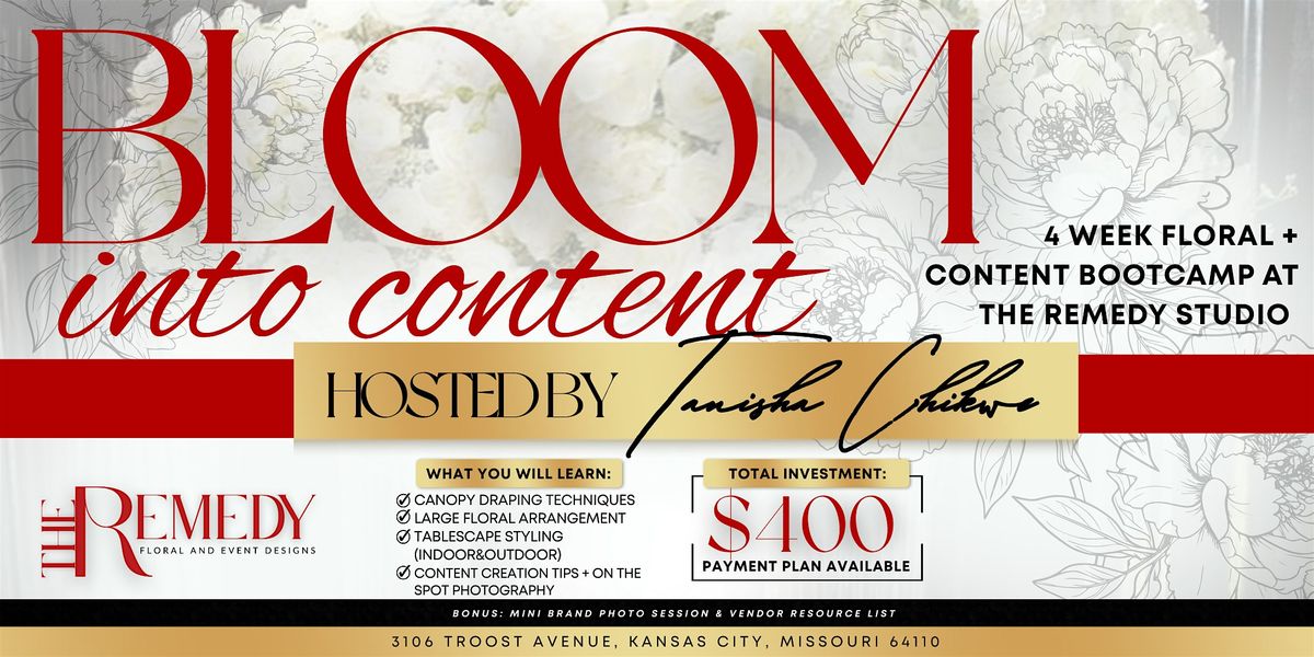Bloom Into Content: 4-Week Floral  and Content Bootcamp, 24 June | Event in Kansas City | AllEvents