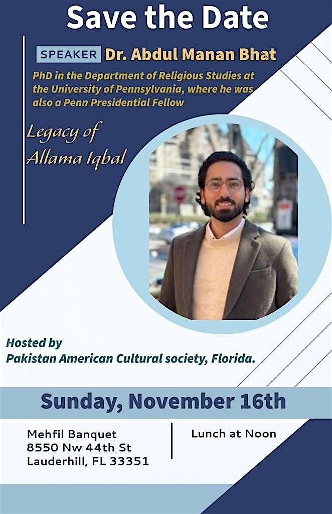 Legacy of Allama Iqbal | Event in Lauderhill | AllEvents
