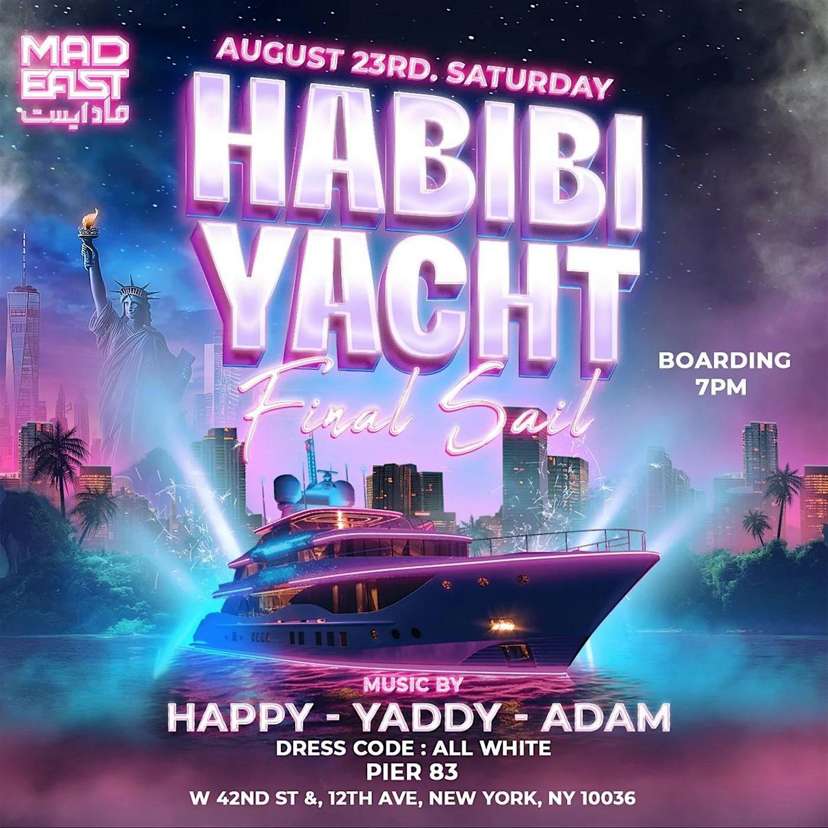 ARAB BOAT PARTY, 23 August | Event in New York | AllEvents