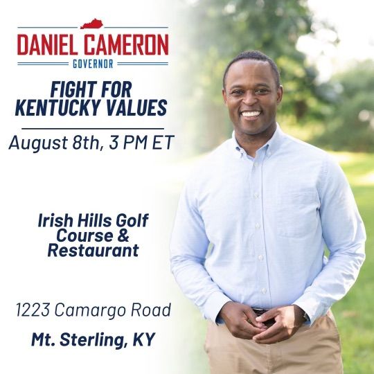 Daniel Cameron Meet & Greet, Irish Hills Golf Course, Mount Sterling,  August 8 2023 | AllEvents.in