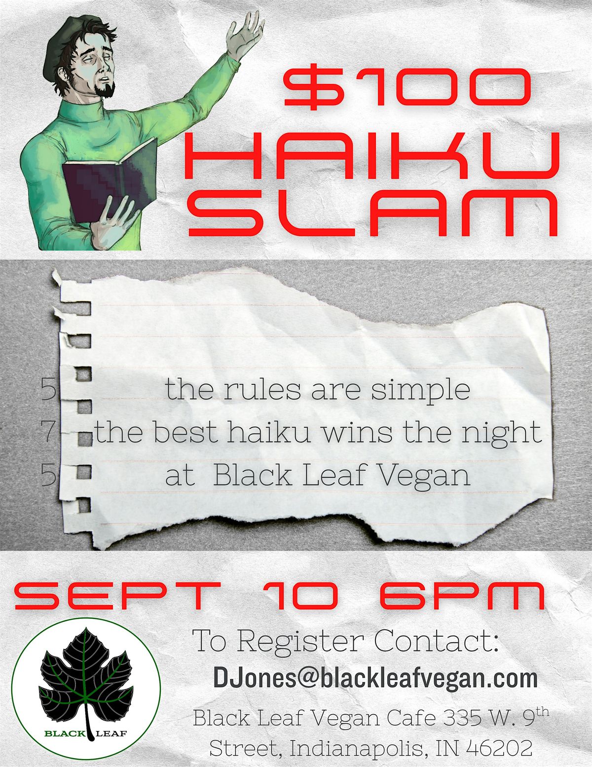 $100 Haiku Slam, 10 September | Event in Indianapolis | AllEvents