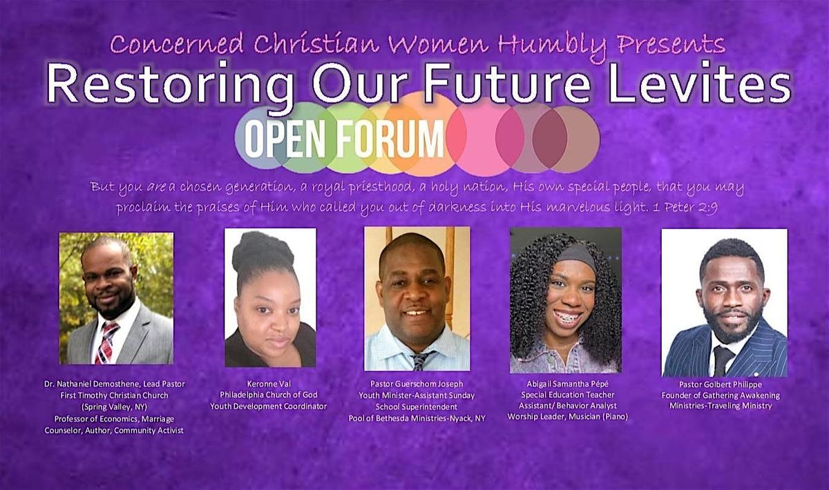 Restoring Our Future Levites:Open Forum, 7 June | Event in East Orange | AllEvents