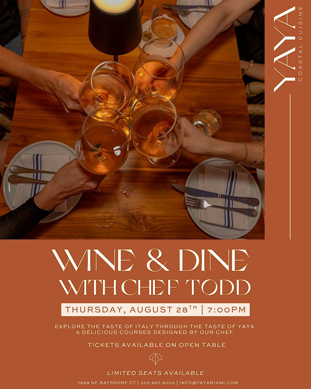 Wine & Dine with Chef Todd! Thursday, August 28th, 28 August | Event in Miami | AllEvents