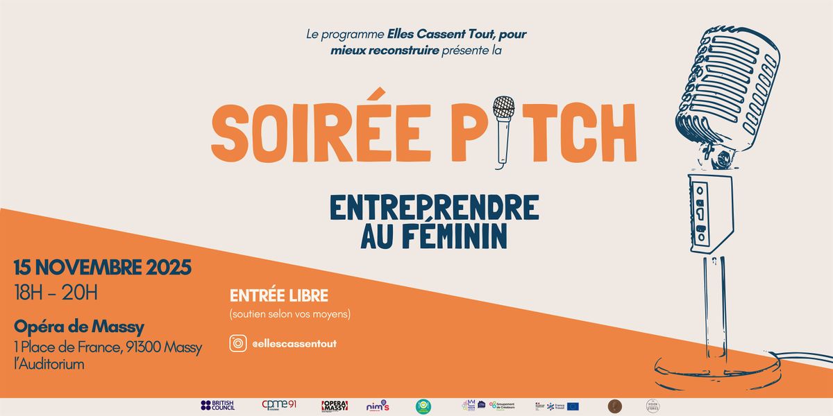 Soirée Pitch : l’entrepreneuriat féminin en scène, 15 November | Event in Massy | AllEvents