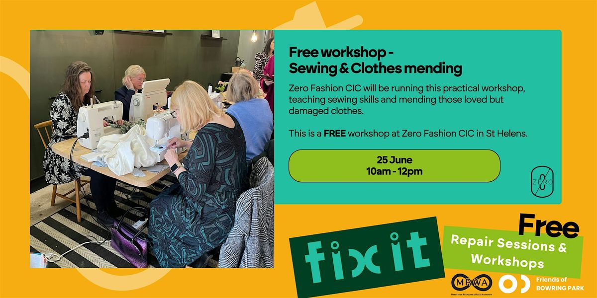 Sewing and clothes mending workshop, 25 June | Event in St Helens | AllEvents