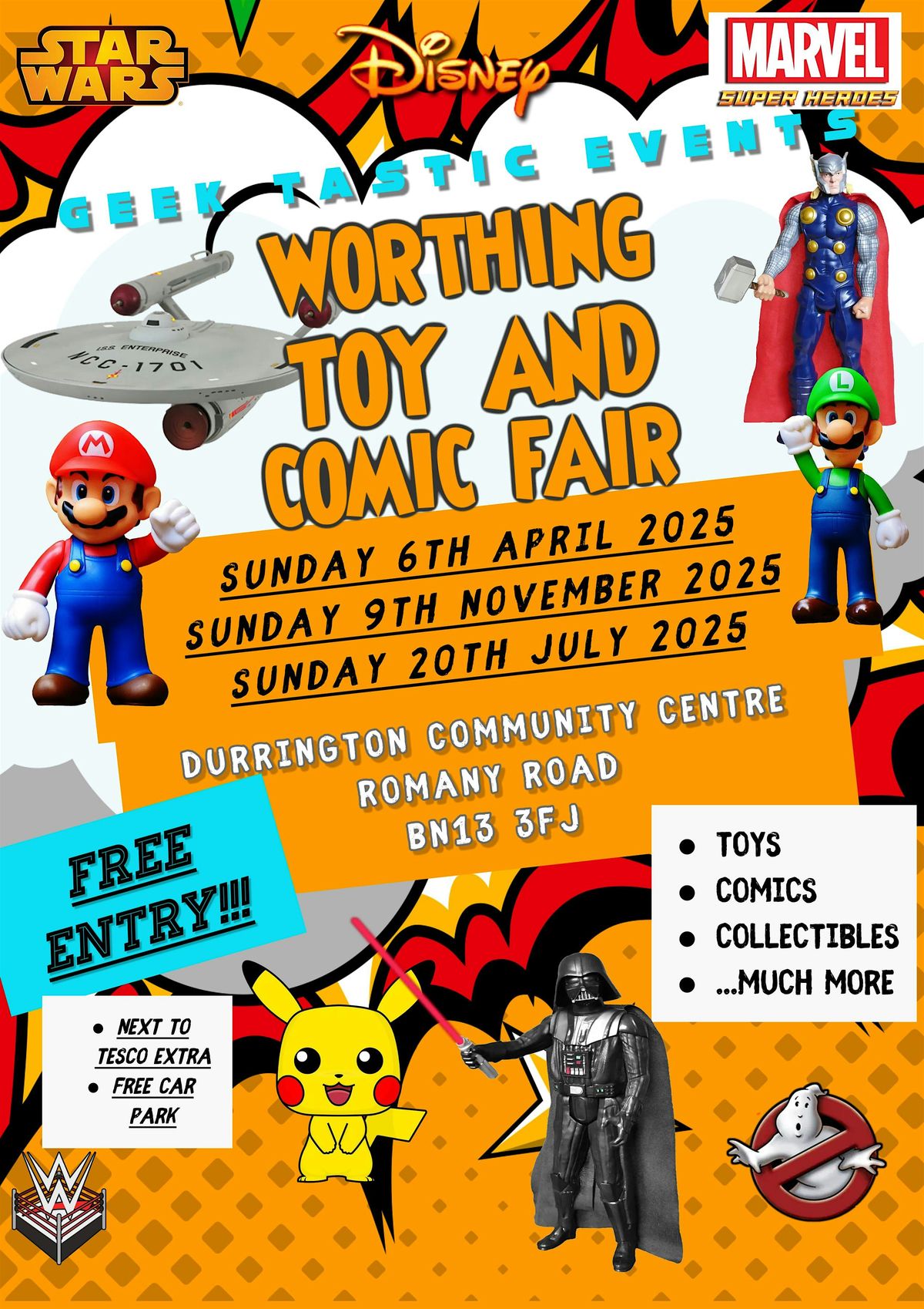 Worthing Toy and Comic Fair - Sunday 9th November 2025 (FREE ENTRY), 9 November | Event in Worthing | AllEvents
