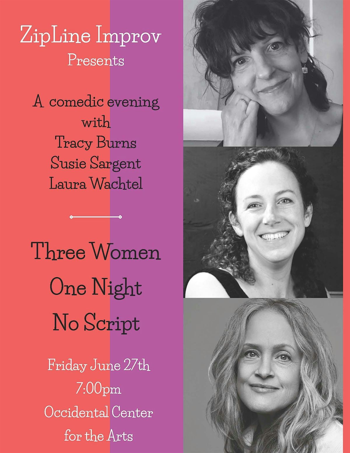 ZipLine Improv - Three Women, One Night, No Script, 27 June | Event in Occidental | AllEvents