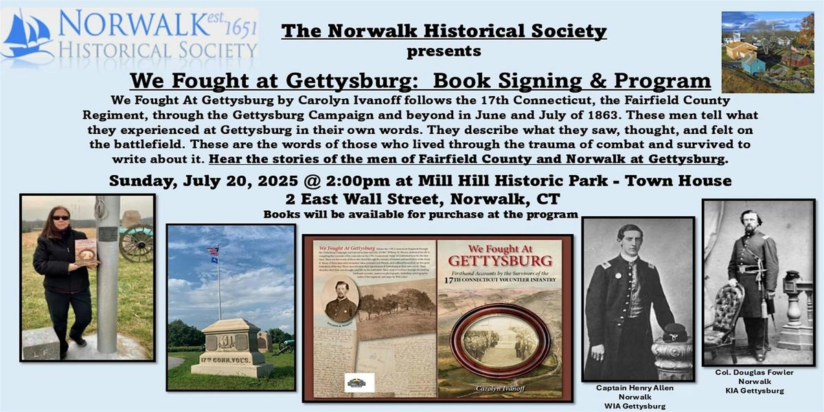 We Fought at Gettysburg: Author Talk & Program, 20 July | Event in Norwalk | AllEvents