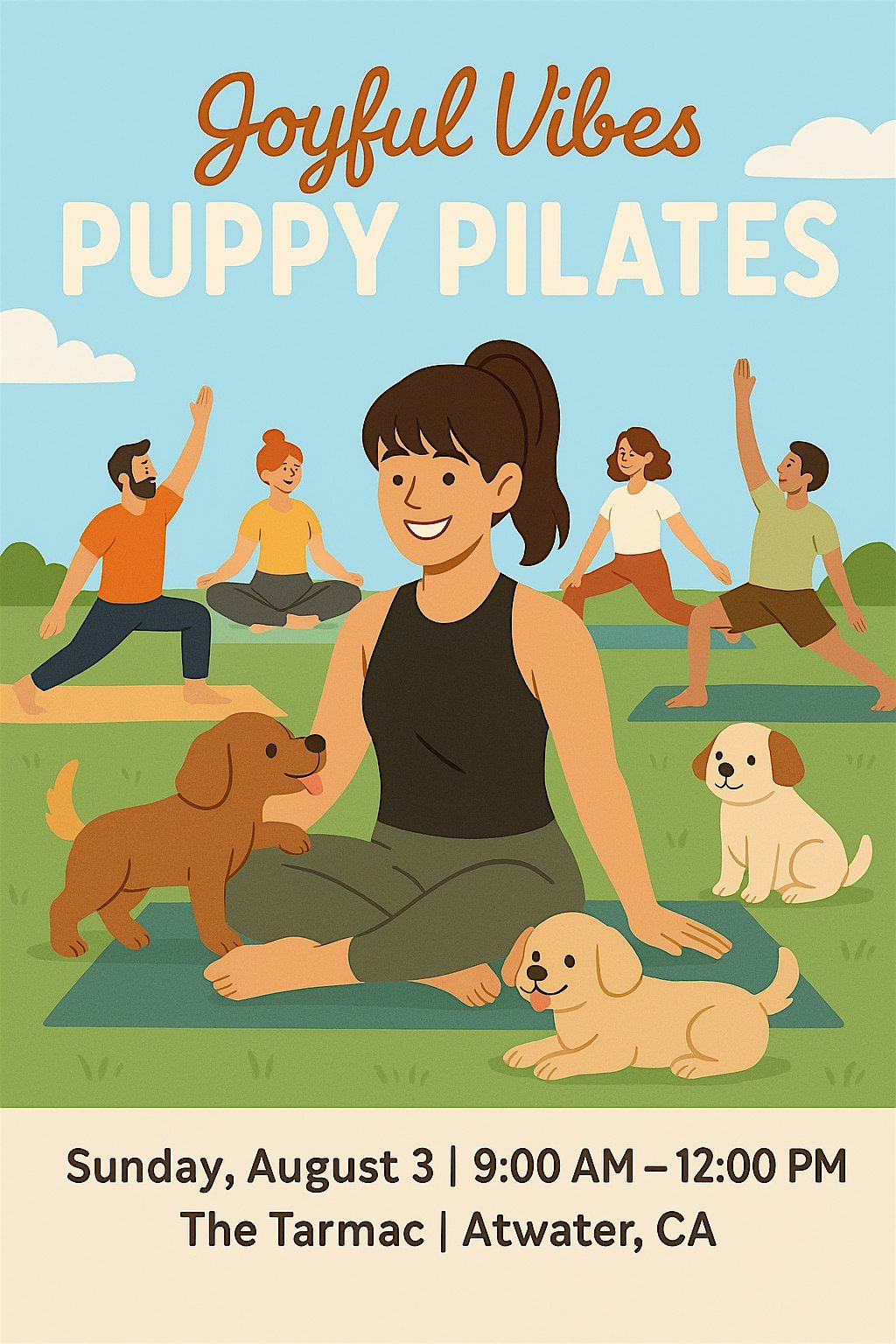 Pilates & Puppies, 3 August | Event in Atwater | AllEvents