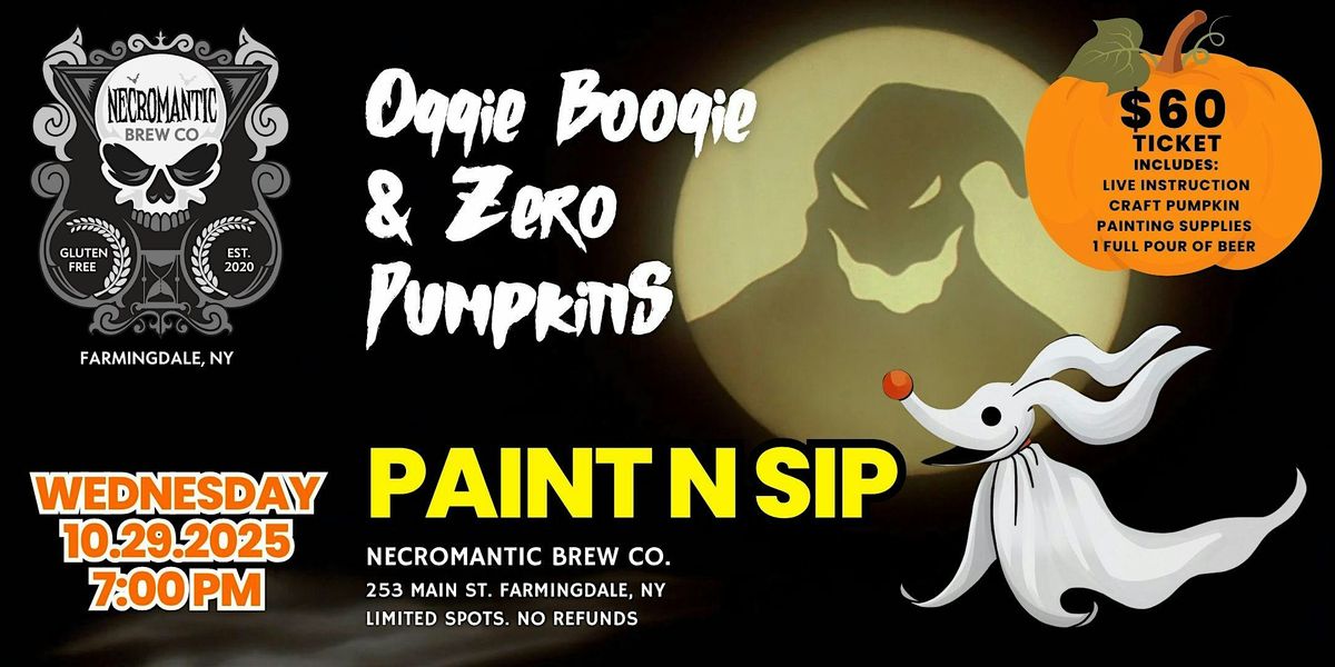 Paint N Sip - Oggie Boogie & Zero Pumpkin (Nightmare Before Christmas!), 29 October | Event in Farmingdale