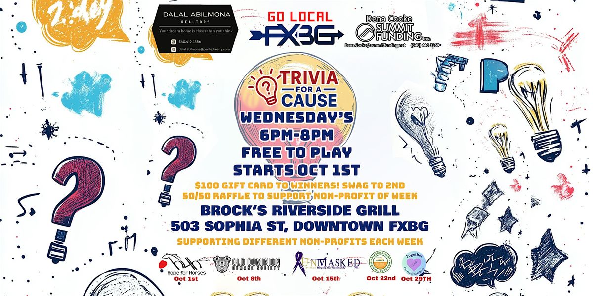 FREE Trivia For Cause Supporting Local Non-Profits | Event in Fredericksburg | AllEvents