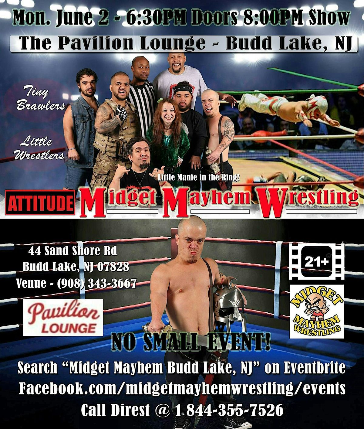 Midget Mayhem Wrestling with Attitude Goes Wild! Budd Lake NJ 21+, 2 June | Event in Mount Olive | AllEvents