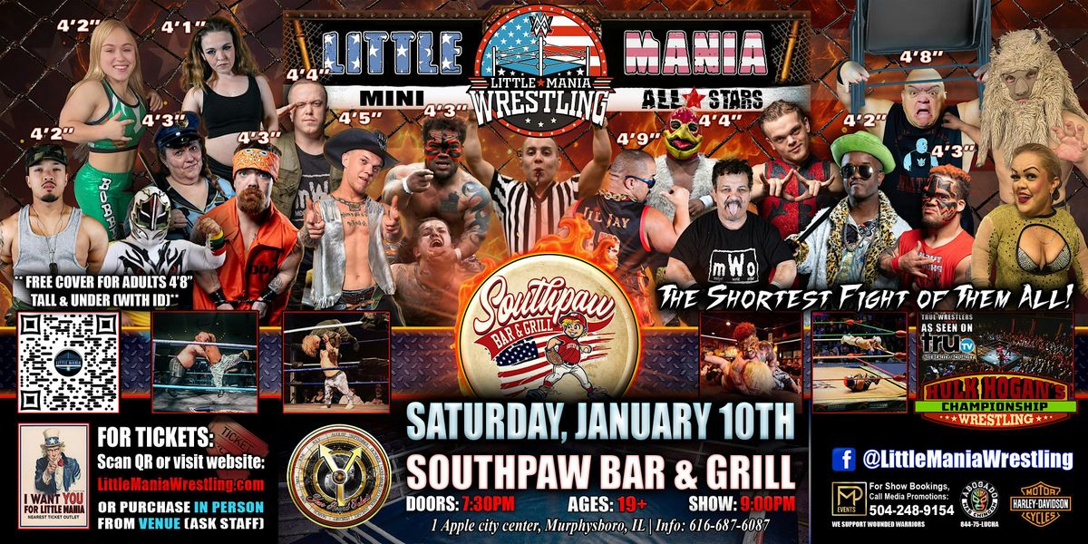 Murphysboro, IL - Little Mania Mini Wrestling @ Southpaw Bar & Grill, 10 January | Event in Murphysboro
