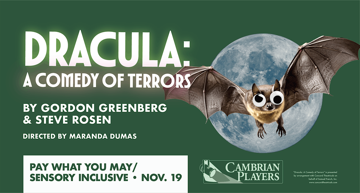 *PWYM & SI* DRACULA: A COMEDY OF TERRORS at Cambrian Players - Nov. 19th, 19 November | Event in Thunder Bay