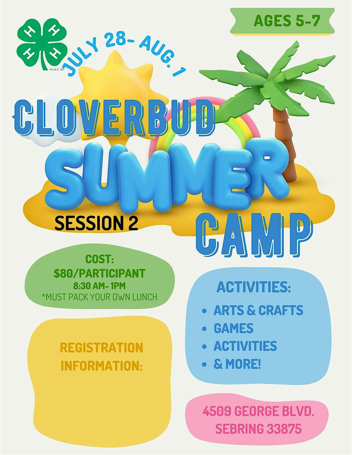 Highlands County 4-H Cloverbud Summer Camp: Session 2, 28 July | Event in Sebring | AllEvents