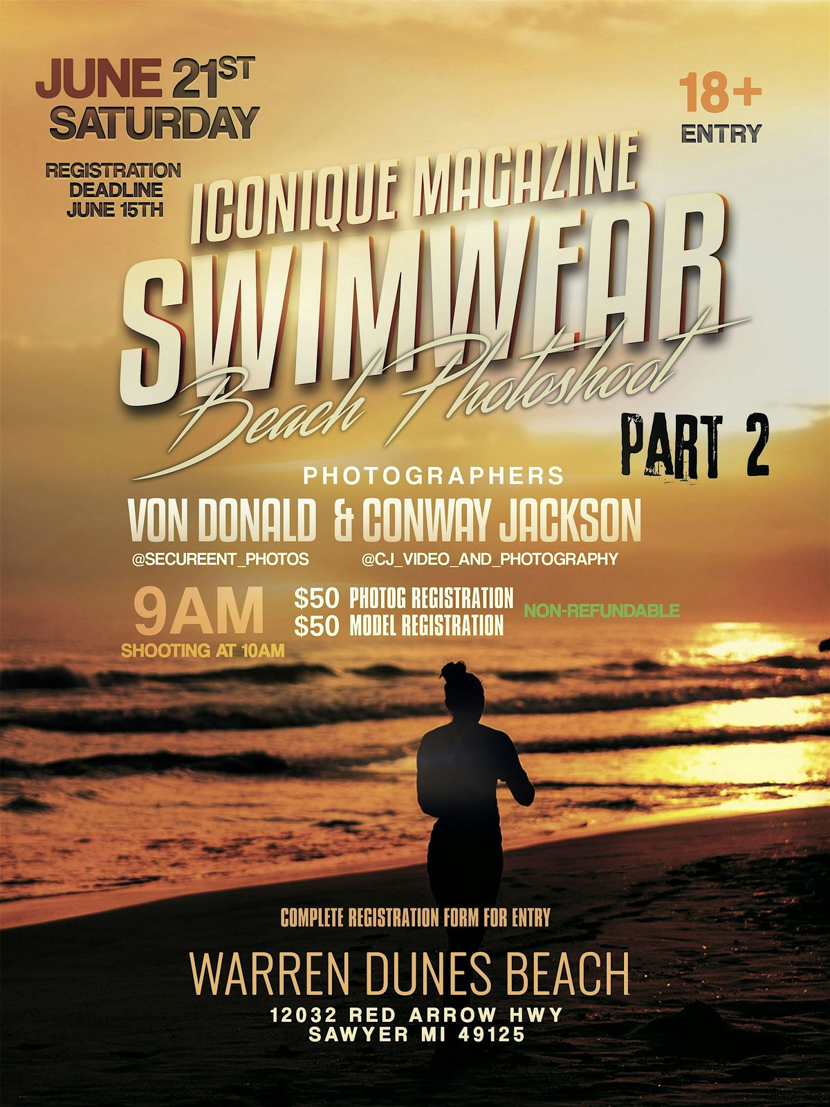 ICONIQUE MAGAZINE BEACH SWIMWEAR PHOTOSHOOT PART 2, 21 June | Event in Sawyer | AllEvents