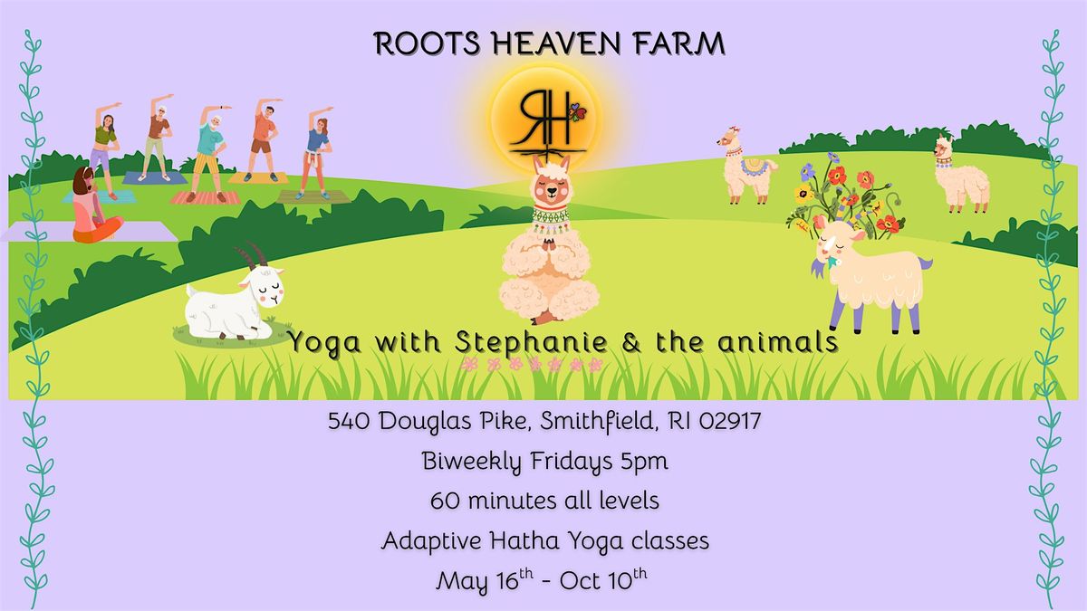 Yoga with Stephanie & the animals at "Root Heaven Farm", 15 August | Event in Smithfield | AllEvents