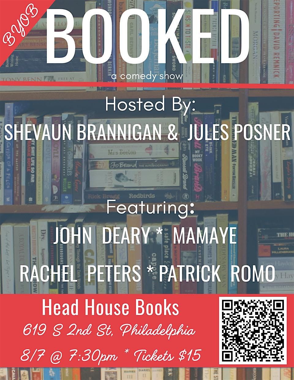 Booked: A Stand Up Comedy Show, 7 August | Event in Philadelphia | AllEvents
