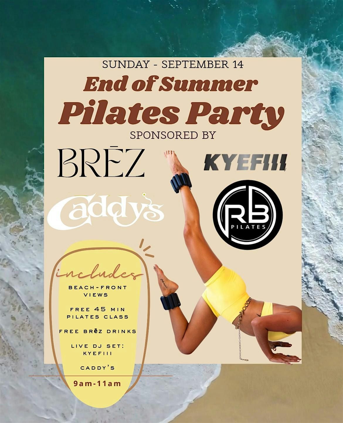 Pilates Beach Party at Caddy’s Treasure Island 9/14, 14 September | Event in Treasure Island | AllEvents
