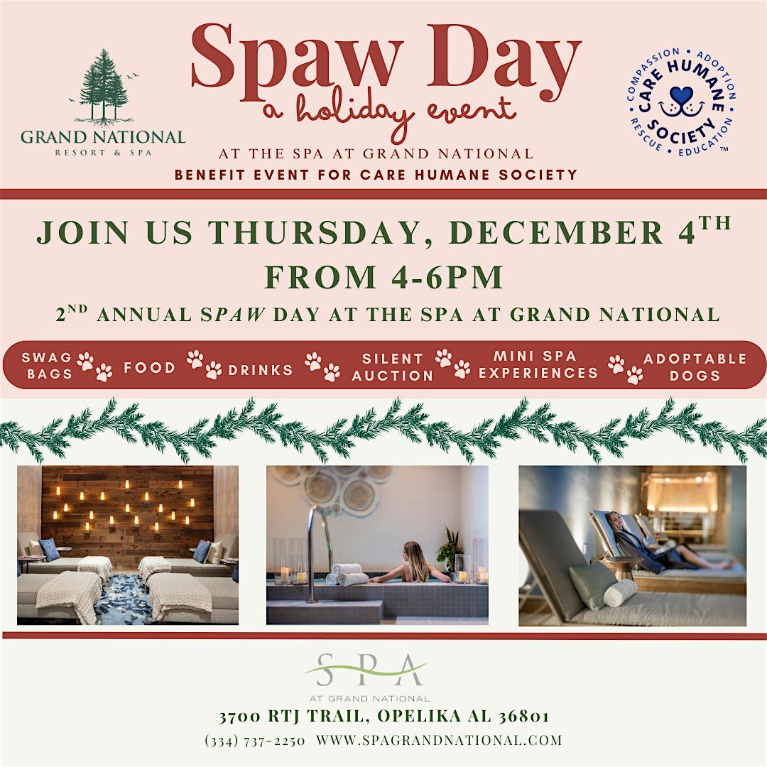 SPAW DAY-Benefit Event for CARE Humane Society, 4 December | Event in Opelika | AllEvents
