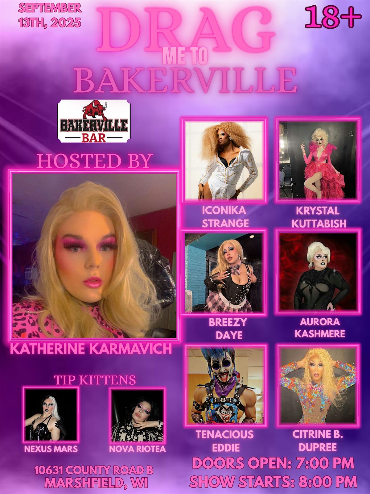 Drag Me To Bakerville: Drag Show, 13 September | Event in Marshfield | AllEvents