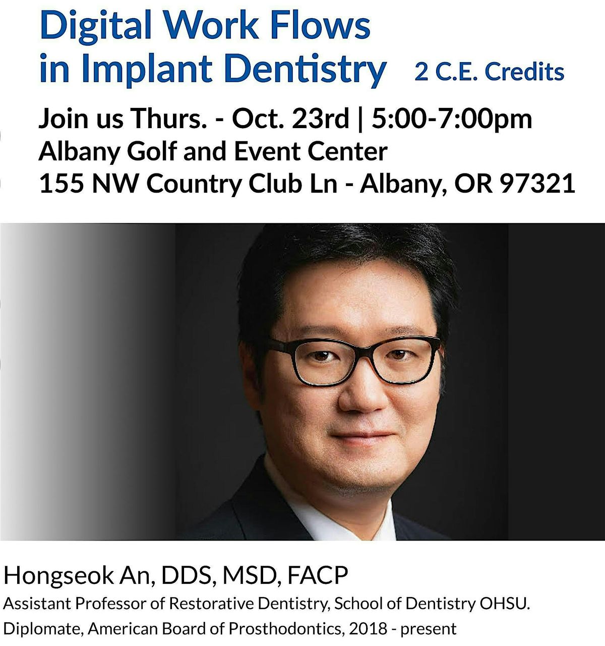 Esthetic & Long Term Considerations of Cementation\Material Choice - Eugene, 12 September | Event in Eugene