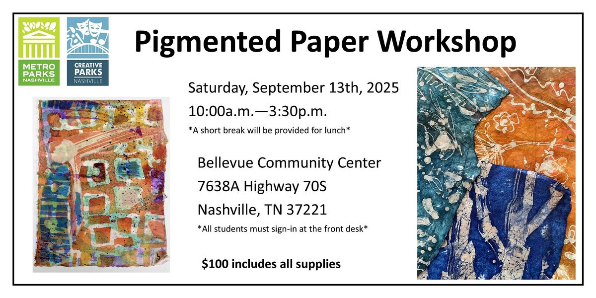 Pigmented Paper Workshop, 13 September | Event in Nashville | AllEvents
